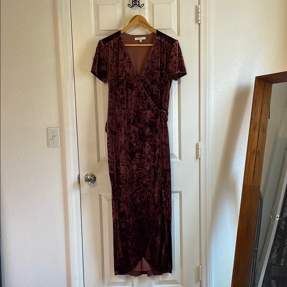 Burgundy Velvet Dress